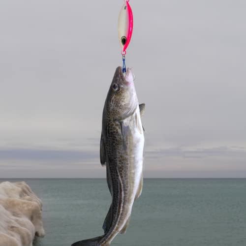 זוהר דיג זוהר מתכת אנכית שקיעה מהירה מגרש דיג כפות דיג פתיונות קשיחים, מי מלח זוהרים פתיונות דיג מלאכותיים