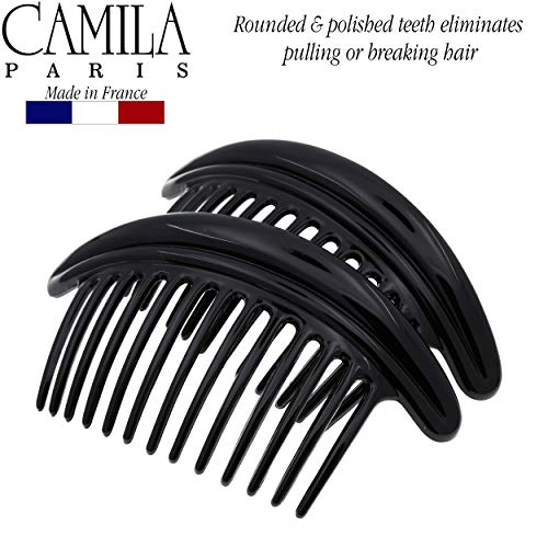 קמילה פריז 978 / 2 צרפתית שיער צד קומבס, שחור מעוקל שלובים קומבס צרפתית טוויסט שיער קומבס, חזק להחזיק שיער קליפים לנשים