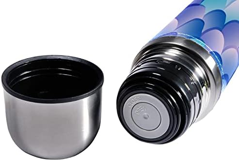 SDFSDFSD 17 גרם ואקום מבודד נירוסטה בקבוק מים ספורט קפה ספל ספל ספל עור מקורי עטוף BPA בחינם, דפוס סולם בתולת ים