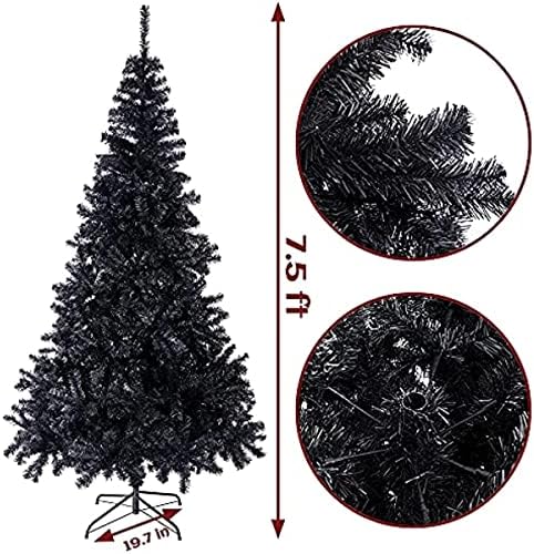 DOCEN 7.5 רגל עץ חג המולד מלאכותי שחור
