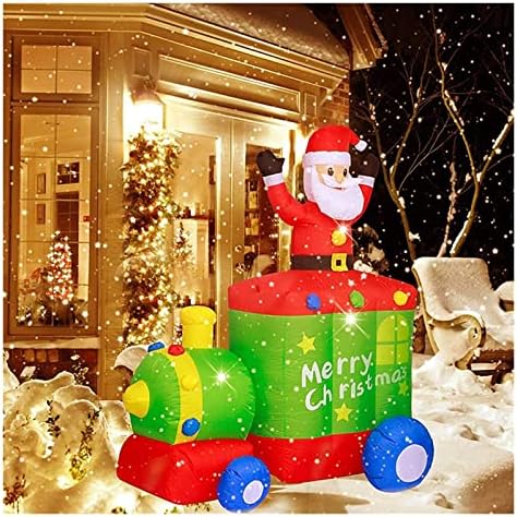 Pifude אב חג המולד חג המולד לחג המולד מתנפח סנטה קלאוס עם צעצועי רכבת לחג המולד קישוט חיצוני אבזרי קישוטי מסיבה