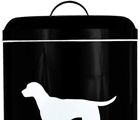 אמיצי לחיות מחמד כלב שחור / לבן באסטר מזון אחסון סל, גדול, 17 ק ג של מזון