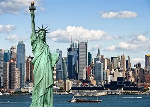 Corfoto בד 10x8ft פסל של חירות תפאורה NYC קישוטי מסיבות נושא נושאים ניו יורק באנר מסיבות ניו יורק רקע צילום