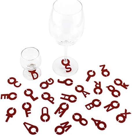 חתונה דקור 78 יחידות יין זכוכית קסמי עם טבעות תגים סיליקון מכתבי זכוכית קסם סמני לשימוש חוזר גביע מזהה תווית עבור