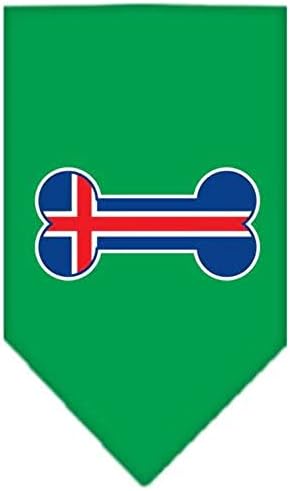 מוצרי חיות מחמד של מיראז 'דגל עצם דגל איסלנד מסך הדפסת בנדנה לחיות מחמד, קטנות, טורקיז