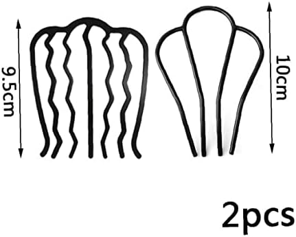 Ruluti 2pcs סיכות שיער מסרק פשוט אופנה פשוט לנשים סטיילינג כלי צמה טוויסט מזלג קישוט קליפ שיער מתולתל