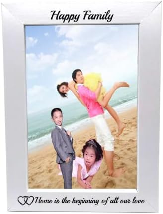 דנגקאי 4x6 מסגרת תמונה משפחתית רומנטית - מסגרת תמונה אהבה - מסגרת צילום עץ טבעית חרוט למשפחה/זוג