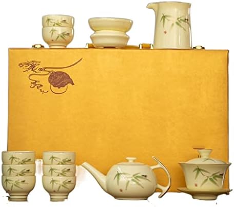 ערכת תה CXDTBH קופסת מתנה סינית חרסינה לבנה קערה מכוסה.