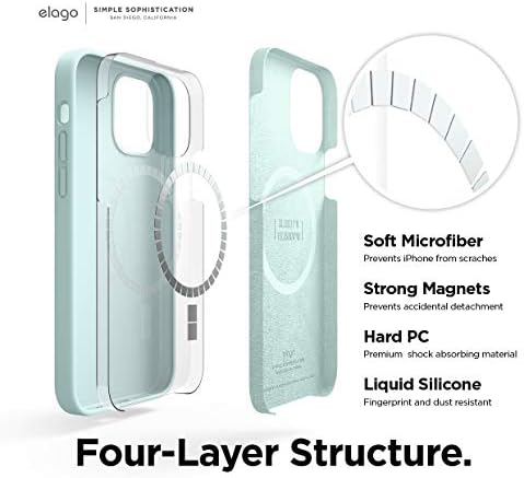 מארז סיליקון מגנטי של Elago התואם ל- Magsafe התואם לאייפון 12 ותואם לאייפון 12 Pro 6.1 אינץ 'מגנטים מובנים,