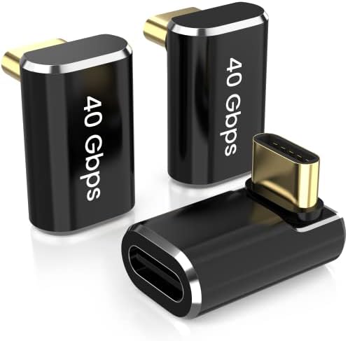 סלולריזציה USB C 90 מעלות מתאם זווית ימנית 40GBPS 240W סוג C כלפי מטה זכר לנקבה מאריך 8K@60Hz וידאו רעם 4/3 נתונים