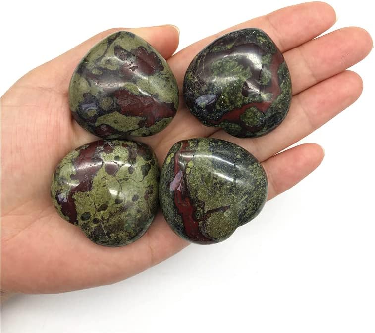 Ertiujg husong306 1pc דרקון טבעי אבן דם לבב בצורת גביש גביש אבן מלוטשת קישוט ריפוי מתנה אבנים טבעיות ומינרלים קריסטל