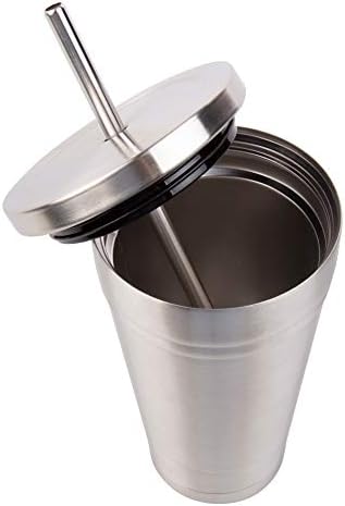 כוס נירוסטה כוס נירוסטה w/Straw- 4 חבילה- HOT & COOLD COLL COLL COLL SUPE SUPE- 16 גרם. -Dishwasher Safe