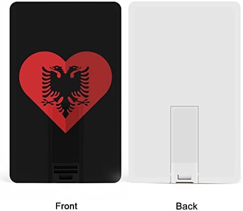 אלבניה דגל לב שטוח USB כונן אשראי עיצוב כרטיסי USB כונן הבזק U DISK DRIVE כונן 64G