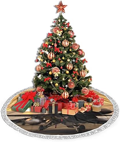 חצאית עץ חג המולד של פלקון קרב, מחצלת חצאית עץ חג המולד עם ציצית לעיצוב מסיבת חתונה לחג 48