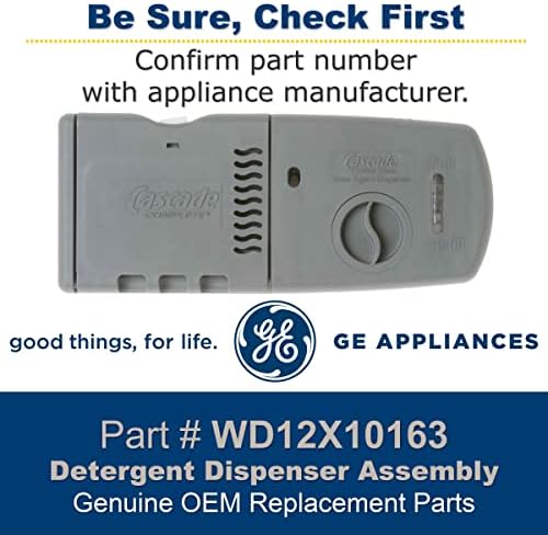 GE WD12X10163 Genuine OEM Detergent Dispenser Assembly for GE Dishwashers