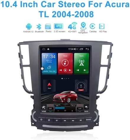 ניווט לרכב Abuwu עבור Acura TL 2004 2005 2006 2007 2008, 10.4 אינץ 'אנדרואיד 12 IP