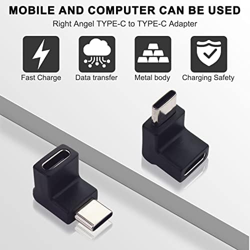 Leehitech 90 מעלות זווית ימנית USB סוג C מתאם סיומת USB C זכר למתאם לנקבה סוג USB סוג C מתאם מארח עבור כל מכשירי