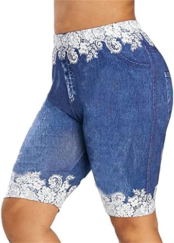 חותלות ז'אן לנשים פרפר מודפס ג'ינס מכנסי יוגה במותניים גבוה