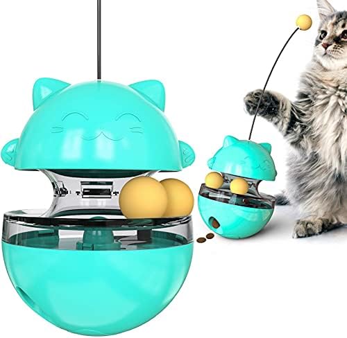 מזון לחתול צעצועים לחתולים מתקן מזון לחתולים טפלו צעצועים לחתול צעצוע מאזן כדור חתול איטי מזין אינטראקטיבי חכם