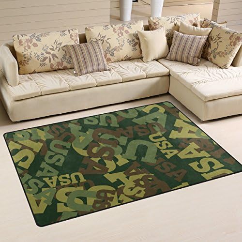 שטיח אזור ווליי, הסוואה צבאית שטיח רצפה ארהב שולח לא החלקה למגורים בחדר מעונות דקור חדר שינה 31x20 אינץ '