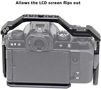כלוב מצלמת מכסה המנוע קל לפוג'פילם X-S10, סרט וידאו סרטים של סרטים מייצבים את המצלמה עם נעל קר, חורים מושחלים 1/4