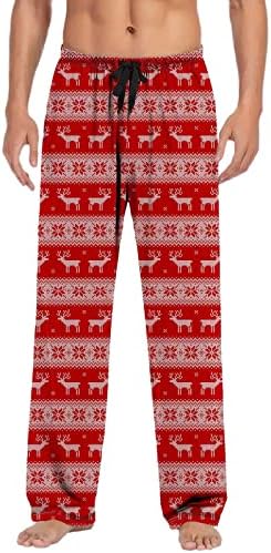 מכנסי פיג'מה לחג המולד אמצע מותרת איילים גרפיקה PJS בגדי שינה נוח נוח מכנסי ספורט ספורטיבי מכנסיים