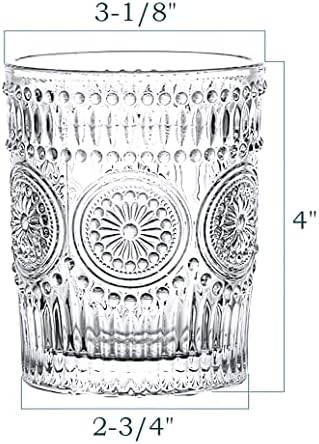 משקפי שתייה רומנטיים של קינגורול, סט של 12-6 משקפי כדורגל ו 6 כוסות סלעים, כלי זכוכית כוסות זכוכית מובחרת