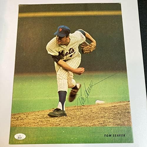 נדיר טום סיבר חתם על ספורט משנת 1960 מאויר מאויר 11x14 פוסטר גדול צילום JSA - תמונות MLB עם חתימה