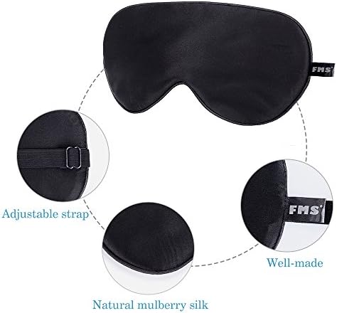 מסיכת שינה טבעית של FMS חוסם אור לחלוטין, 1 חבילה מסכת עיניים רכה משקל קלה עם רצועה מתכווננת בצורה הטובה ביותר לנסיעות,