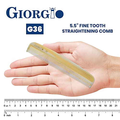 ג'ורג'יו G36 בעבודת יד כל מסרק כיס שיניים עדין לגברים, מחליק מסרק שיער לשיער סטיילינג טיפוח יומיומי, שפם וזקן לגברים