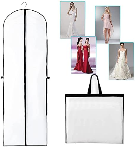 שמלת בגד תיק עם רוכסן 1 מחשב מתקפל עמיד למים מכסה נגד אבק חתונה שמלת ערב מכסה מגן תיק עבור ארון אחסון ונסיעות
