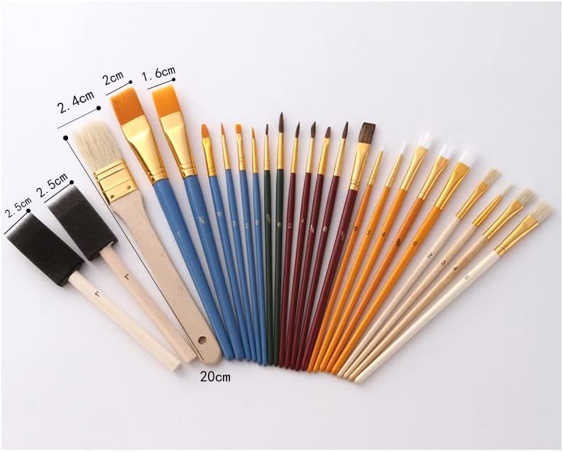 YFWJD מקצועי ניילון שיער מברשות עט שמן צבעי מים ציור ציור מברשת עטים