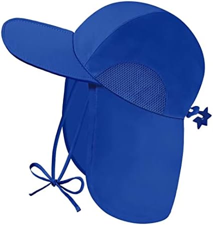 כובע הגנת שמש של תינוק, ילדים UPF 50 כובעים בקיץ כובעים מתכווננים עם דש צוואר ושרטוט לילדי תינוקות פעוטות