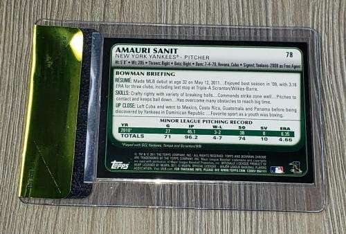 AMAURI SANIT חתום Auto'd 2011 כרטיס טיוטה Chrome של Bowm