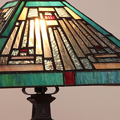 תאורת קלואי אינס משימה משימה שחורה בסגנון טיפאני 1 מנורת שולחן אור 12 רוחב, רב צבעוני