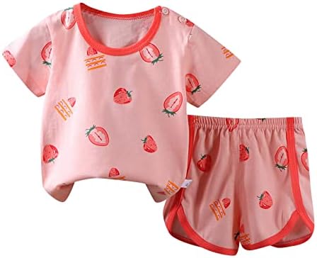 פעוטות בנות בנים קיץ שרוול קצר הדפסים מצוירים מצטיינים מכנסיים קצרים 2 יחידות תלבושות בגדים מוגדרים לסתיו לתינוק