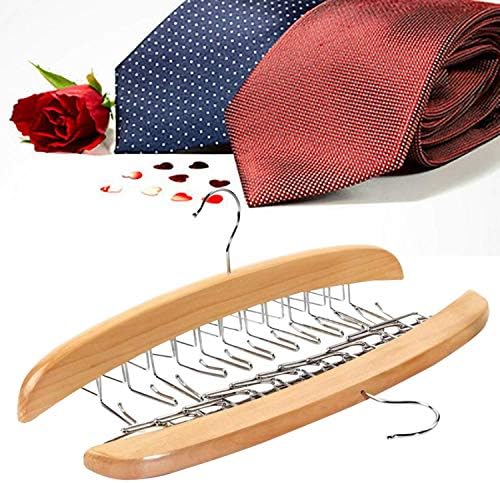 חבילת טוסנייל של 2 מתלים עניבת עניבת עניבת עניבה מעץ קולבים קולבי הצעיף מתלה מארגן צעיף