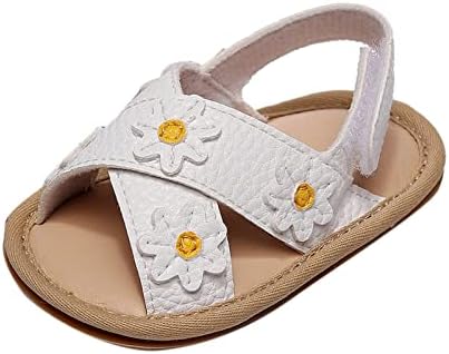 תינוקות בנות בוהן פתוח פרח נעליים ראשון הליכונים נעלי קיץ פעוט פרחוני שטוח סנדלי תינוק בנות סנדלי גודל 5