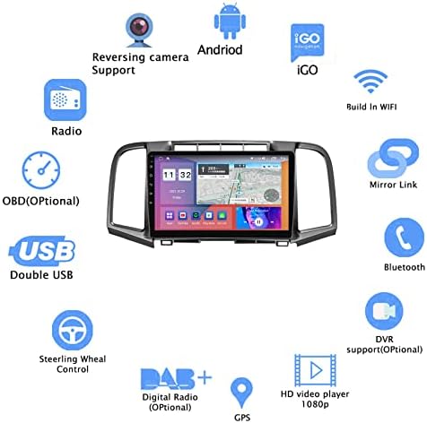 אנדרואיד 11 רדיו רכב לטויוטה ונזה 2008- נגן וידאו אוטומטי סטריאו NAVI GPS יחידת ראש יחידת DSP WIFI FM מסך Bluetooth