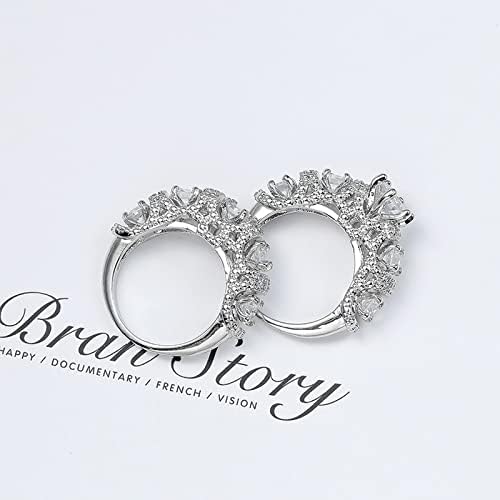 2023 חדש מסנוור שכבה כפולה טבעת תכשיטים אופנה יוקרתית זירקון טבעת סט תכשיטים חתונה נשית אירוסין זוג טבעת אנימה טבעת לגברים