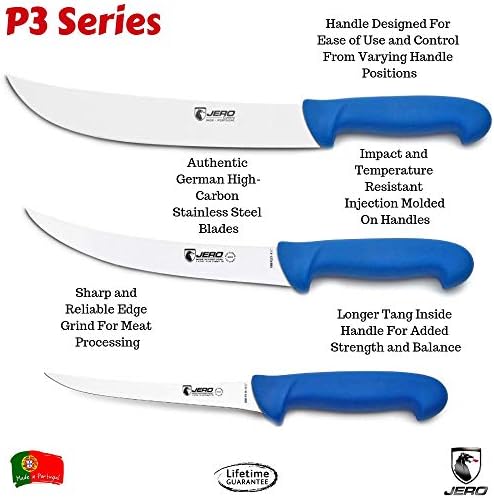 סכיני עיבוד בשר בשר של ג'רו 4 חלקים P3, סכינים בשר, סכינים, שבירה, וניצול - כולל פלדת השחזה מונדיאלית
