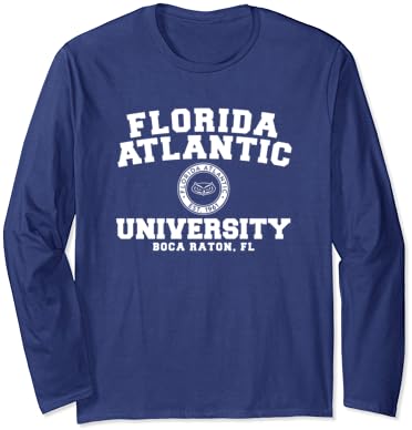 אוניברסיטת אטלנטיקה של פלורידה פאו ינשופים לוגו לוגו שרוול ארוך חולצת טריקו