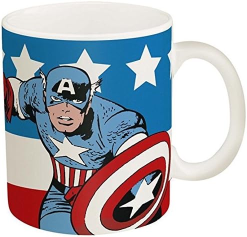 זאק מעצב מארוול קומיקס קפטן קפטן אמריקה כוס קפה, 11 עוז