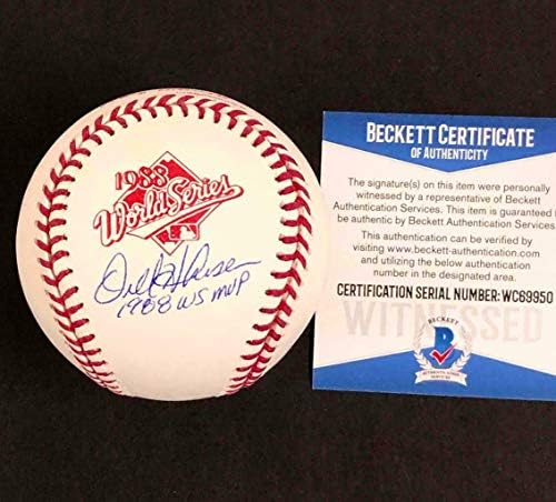 אורל הרשיזר 1988 WS MVP חתמו על דודג'רס 88 WS WS World Series Baseball Bas CoA - חתימות בייסבול