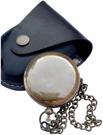מצפן שמש עם מארז עור ושרשרת - דחוף מצפן פתוח - אביזר SteamPunk - מתנה ייחודית לגברים - מתנה יפה בעבודת יד - שעון שמש