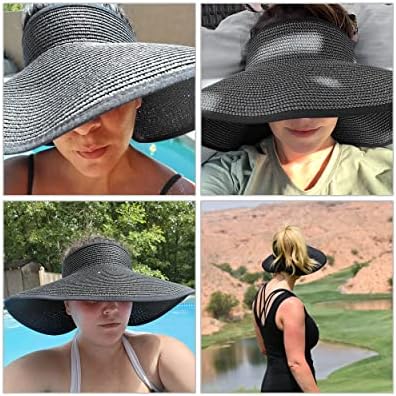 כובעי חוף לנשים מגן שמש רחב שוליים מתקפלים