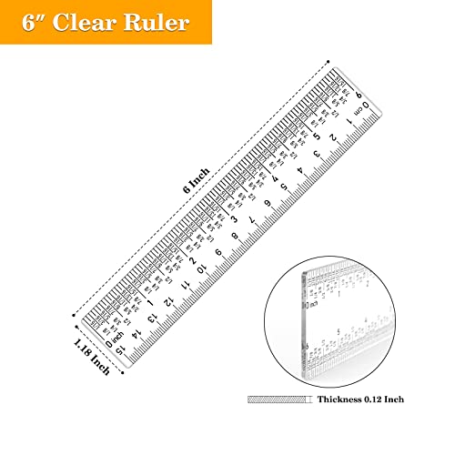 2 יחידות 6/12 סנטימטרים ברור פלסטיק אקריליק שליטים,ישר שליט עם סנטימטרים להפוך מדידת כלים עבור רעיונות כרטיס-ביצוע