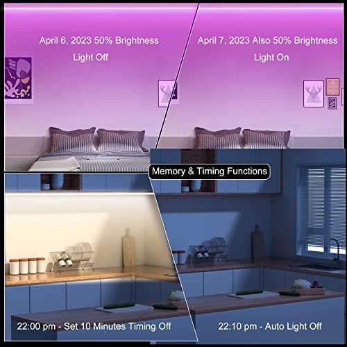 Bunacet Cob RGB אורות רצועת LED, נורות LED בהירות 20ft COB COB לחדר משחק חדר שינה תאורת מטבח דקור בית קוב רצועת אור