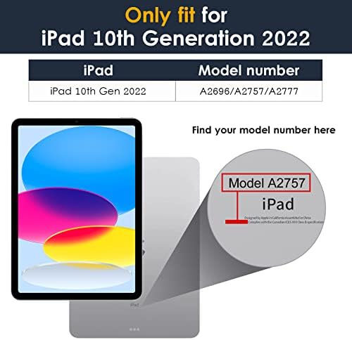 DTTO iPad מארז דור 10 10.9 אינץ '2022, דק דק-קיפול עמדת TPU רכה חבילה מארז עם iPad 10 מקרה ברור, צהוב לימון וברור