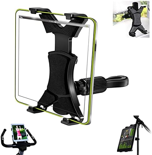 Hikatab iPad Mic Stand Holder, מחזיק טבליות לעמדת מיקרופון, הרכבה לטאבלט להליכון כושר מקורה, ספינינג, אופני אימון, אופניים,